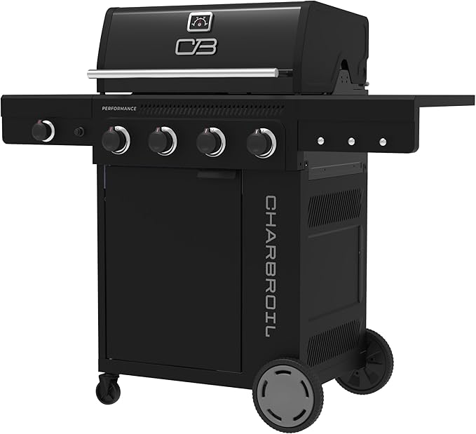 Charbroil Performance Series 4-Burner Gas Grill Cabinet with Side Burner Black - 463253925