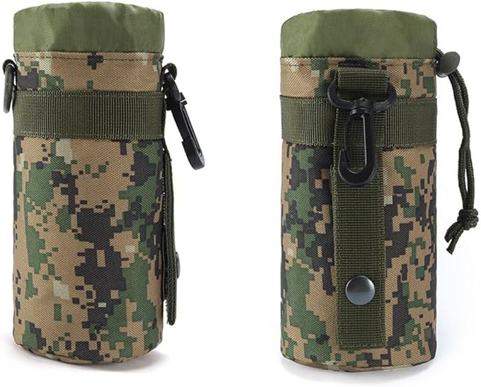 Water Bottle Holder Tactical Water Bottle Pouches Water Bottle Sleeve Bag for Backpack with D-Ring Hook