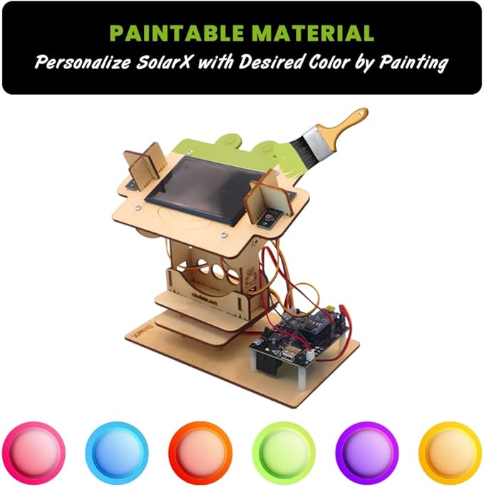 SolarX V2: Sun-Tracking Solar Panel DIY Kit with Arduino Nano Solar Sun Tracker Sytem with Electronic Components Educational Sun Tracker Kit Solar Coding Kit