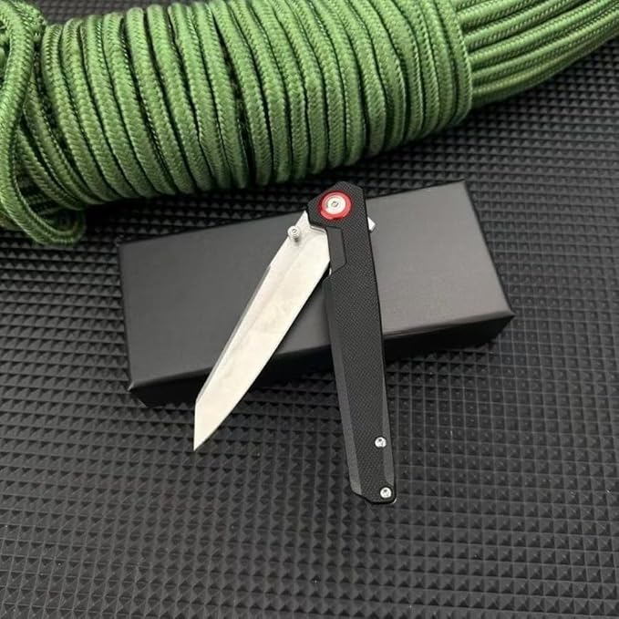 7.99-inch Lightweight Folding Knife 440B Steel Blade G10 Handle EDC Outdoor Camping Fishing Knife Adventure Survival Tool Men's Gift