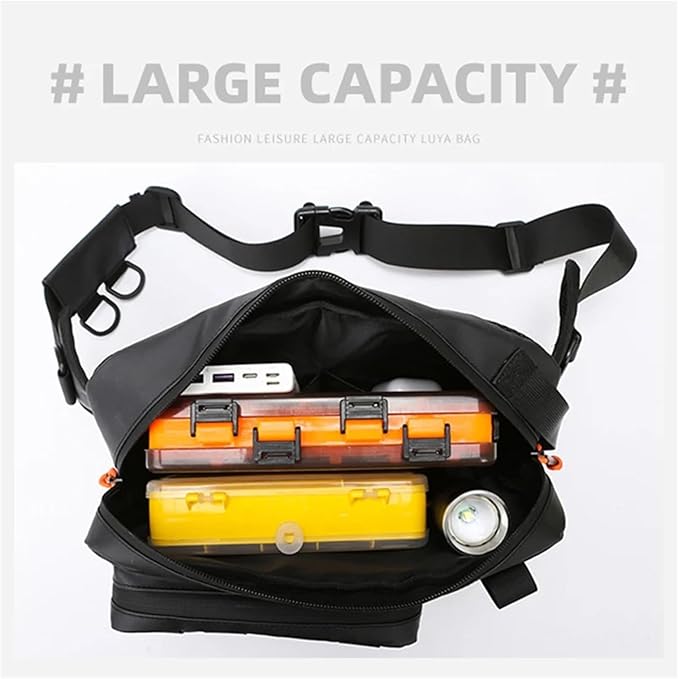 Outdoor Camping Chest Bag Tactical Shoulder Molle Waist Bags Fishing Lure Belt Pack Travel Sling Hiking Hunting Backpack Sac(Orange)