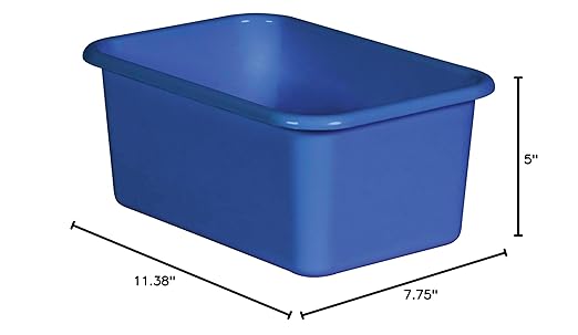 Teacher Created Resources Blue Small Plastic Storage Bin Pack of 6