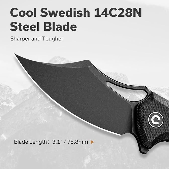 CIVIVI Chiro Pocket Knife for EDC Folding Knife with Flipper 3.1 14C28N Blade G10 Handle Utility Knife for Men Women C23046-1