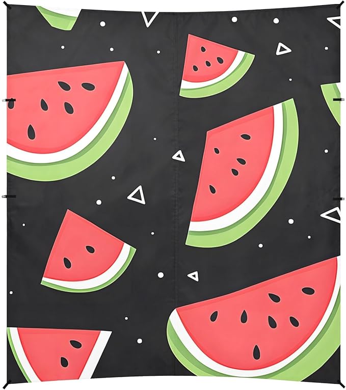 ALAZA Black Watermelon Triangle Pattern Beach Tent Sun Shelter Portable Canopy Sunshade for Outdoor Camping Picnics Backyard Fun 10x9 ft