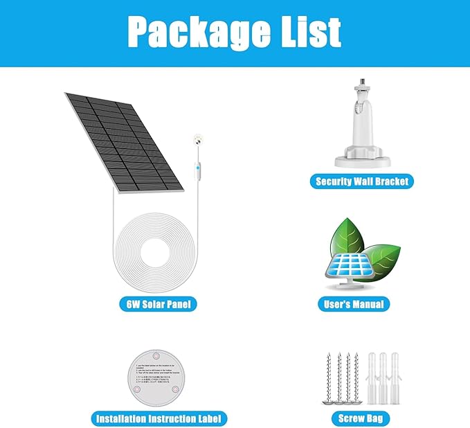 Solar Panel Compatible with Google Nest Camera Outdoor &amp Indoor (Battery Version) 6W Solar Power Charger for Google Nest Camera Solar Panel with Indicator Light 13ft Cable