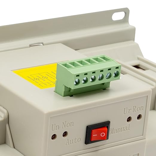 Dual Power Automatic Transfer Switch 63A 2P/4P 110V Generator Changeover Switch Tool Electronic Power Circuit Breaker Controller 50HZ/60HZ (3P/63A White)