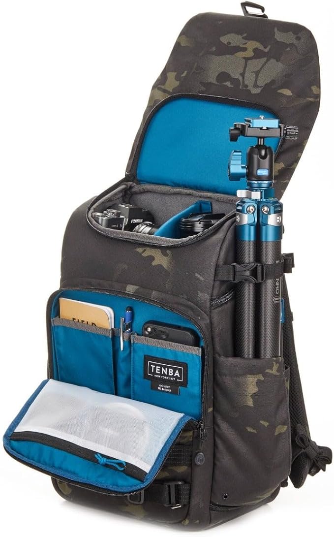 Tenba Axis v2 18L LT Camera Backpack for DSLR and Mirrorless cameras and lenses plus a 14-inch laptop – MultiCam Black (637-767)