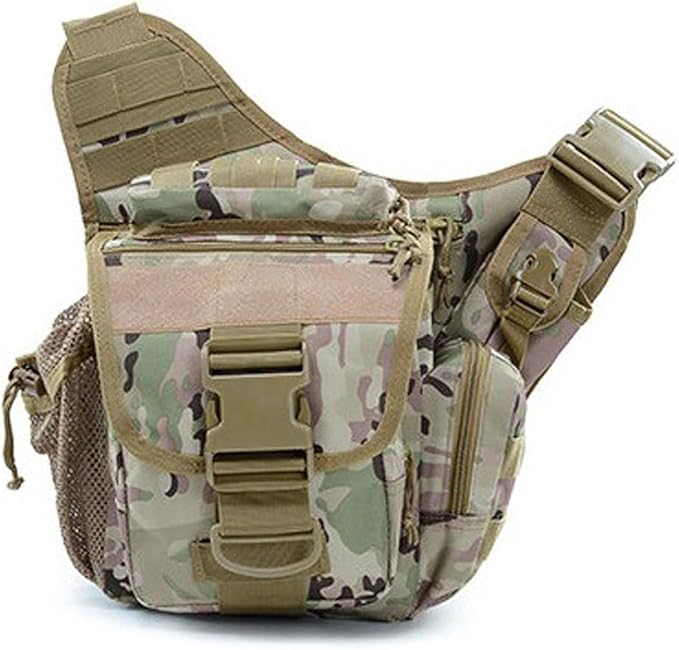 Outdoor Military Tactical Sling Pack Multi-functional Compact Tactical Messenger Shoulder Bag (CP)