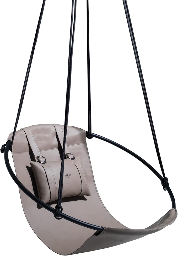 Hanging Egg Chair - Handmade Scandinavian Style Hammock Swing Chair Hanging Chair for Bedroom Indoor &amp Outdoor Patio Swing Double-Layered Faux Leather