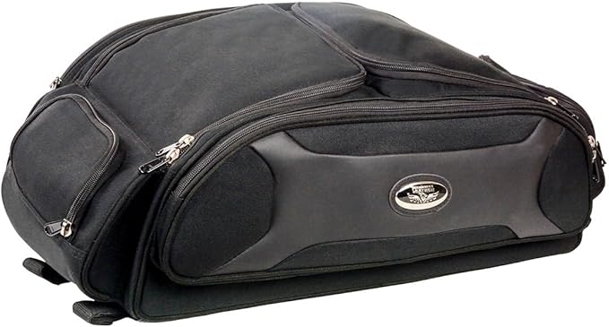 Milwaukee Leather MP8107 Medium Black Long Textile Motorcycle Back Trunk Rack Travel Bag - Medium