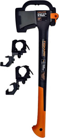 UTV Roll Bar Axe Kit – Includes Hornet Razor-Edge 23.5-Inch Chopping Axe and Machined Aluminum Mounting Clamps – Heavy-Duty Tool Carrier Fits Profile Profile Tube Roll Cages