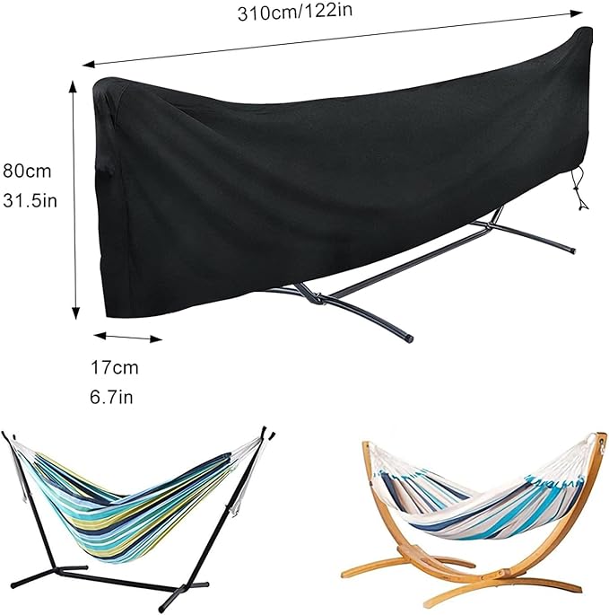 Outdoor Hammock Cover 122 x 7 x 32 inch – Waterproof Heavy Duty Hammock Stand Cover Fits Curved and Straight Frame Hammocks