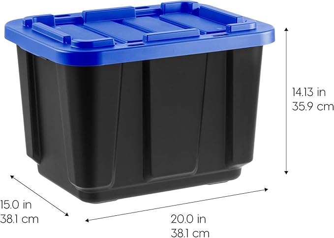 4 Pack 48QT Heavy Duty Plastic Storage Bins with Latching Lids Stackable Containers with Reinforced Handles for Garage Home Basement &amp Shed Organization