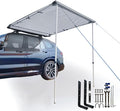 DANCHEL OUTDOOR Car Awning 6.5x9.8ft Roof Rack Pull-Out Sun Shelter Canopy Waterproof 4x4 Vehicle Side Overland Awning Camping Gray