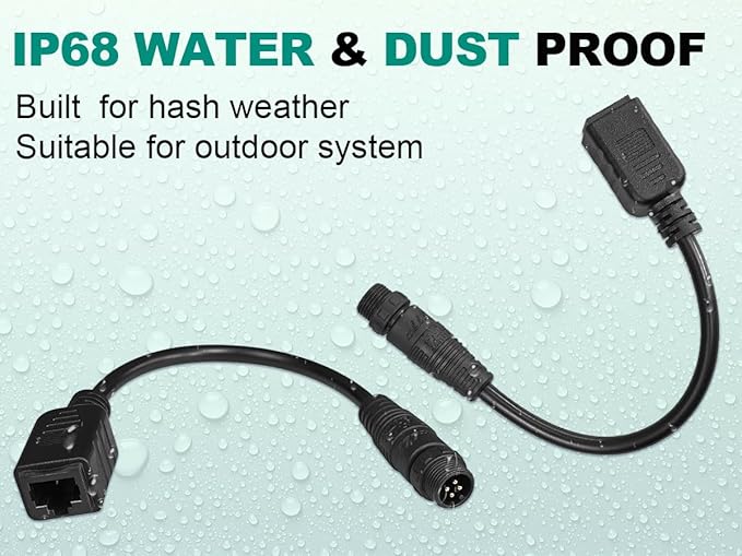 EPEVER Waterproof Power Cable RS485 Waterproof Connector Cable 22cm 8.6ft IP65 Street Light Outdoor Power Cord for TracerBP MPPT Controller Output CC-4M12(M)-RJ45-020-V1.1