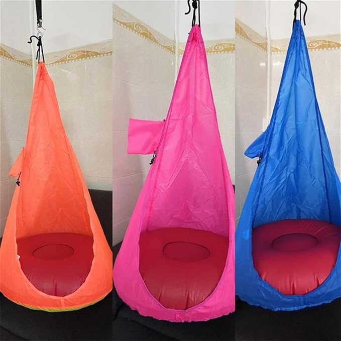 Portable Hammock Portable Home Child Hammock Chair Kids Swing Pod Single Person Outdoor Indoor All Season Hanging Seat for Backpacking Beach (Color : Blue)