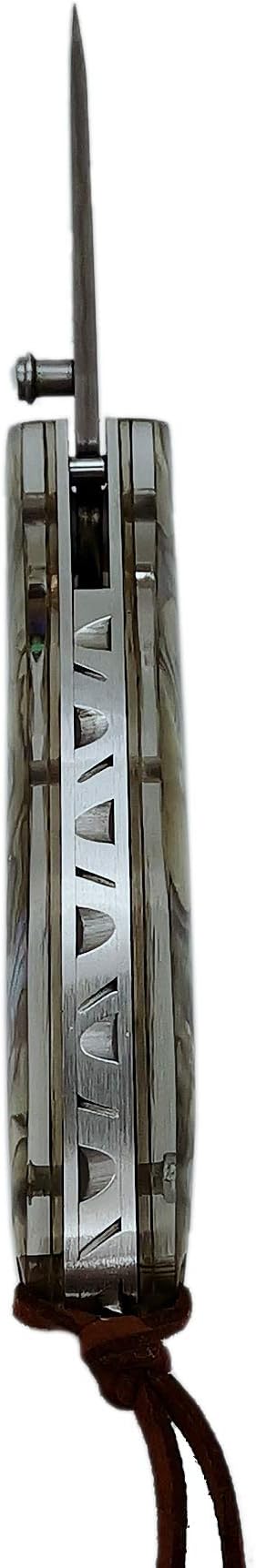 Father's Day Mother's Day &amp Birthday Gift for Him Her - ALBATROSS Folding Pocket Knife - 6.5 Damascus Steel Blade with Abalone Seashell Handle Handcrafted 71-Layer Modern Knife with Liner Lock