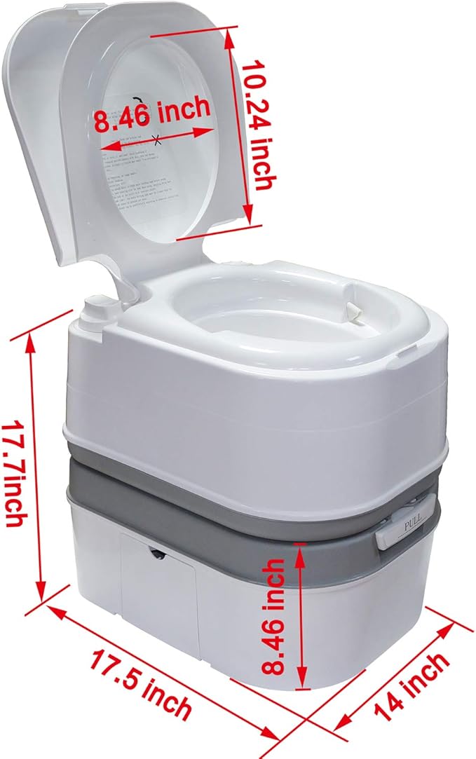 HongK- 6.3 Gallon 24L Portable Toilet Flush Travel Camping Commode Potty Outdoor/Indoor [P/N: ET-TOILET002-24L]