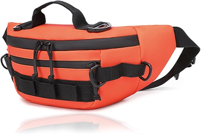 Tactical Fanny Pack for Men Women Military Waist Bag Molle Utility Hip Belt Pouch Crossbody Bags Bumbag for Cycling Hiking Walking Fishing(Orange)