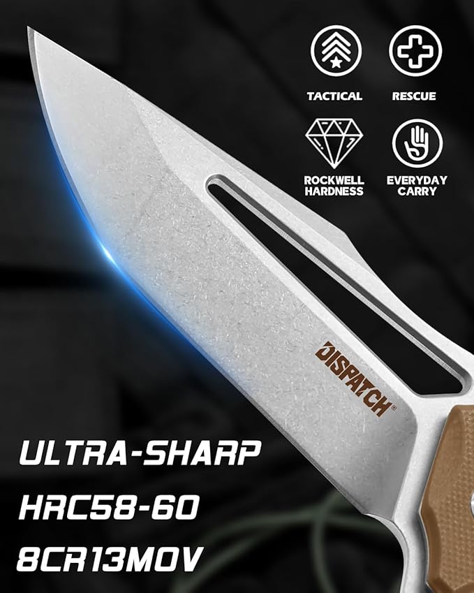 Dispatch Folding Pocket Knife with Clip 3.54 inch 8Cr13MoV Steel Tanto Point Blade with G10 Handle Small EDC Knives for Men Women Outdoor Camping Hunting Hiking Survival Pocketknife