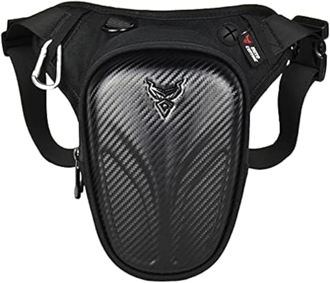 Hebetag Motorcycle Drop Leg Bag Oxford Waist Pack for Men Women Bum Hip Fanny Belt Purse Pouch Outdoor Travel Sports Hiking Bike Riding Cycling Thigh Daypack Black