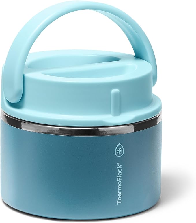 ThermoFlask 12 oz Double Wall Insulated Food Jar Ocean Mist