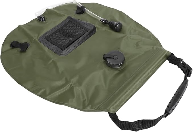 Solar Shower Bag Portable 20L Solar Heating Camping Shower Bag with Thermometer for Outdoor Camping Hiking Beach PVC Material 47x50cm