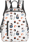 Travel Laptop Backpack Business Anti Theft Japanese sushi and lucky cat Durable Backpack College Computer Bag Gifts for Men &amp Women