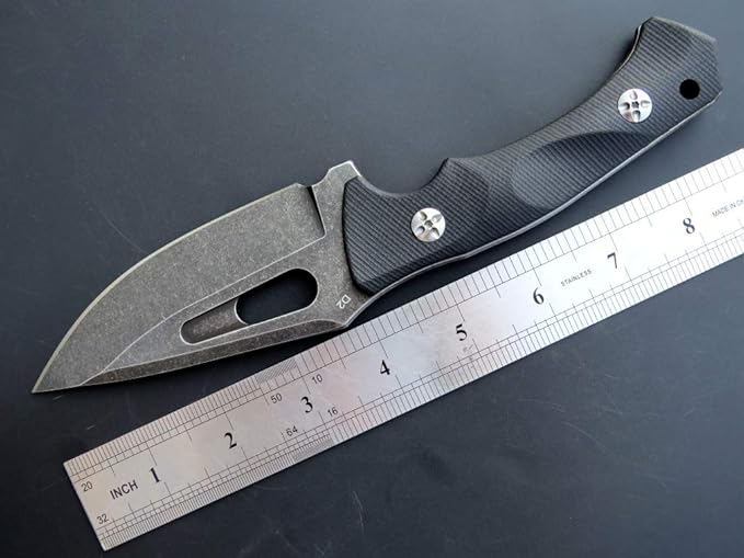 Eafengrow EF109 Fixed Blade Knife D2 Steel Blade G10 Handle Field Utility Knife with Kydex Sheath for Outdoor Camping Hiking (Black)