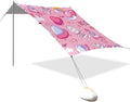 Beach Canopy with Windproof Ropes &amp Sandbags Beach Tent Sun Shade Sun Shelter for Camping Trips Fishing Backyard Fun or Picnics Space Cats