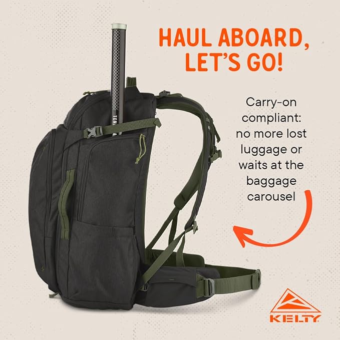 Kelty | Redwing Traveler Backpacks Travel Pack for Adventure Travel | Burnt Olive &amp Black