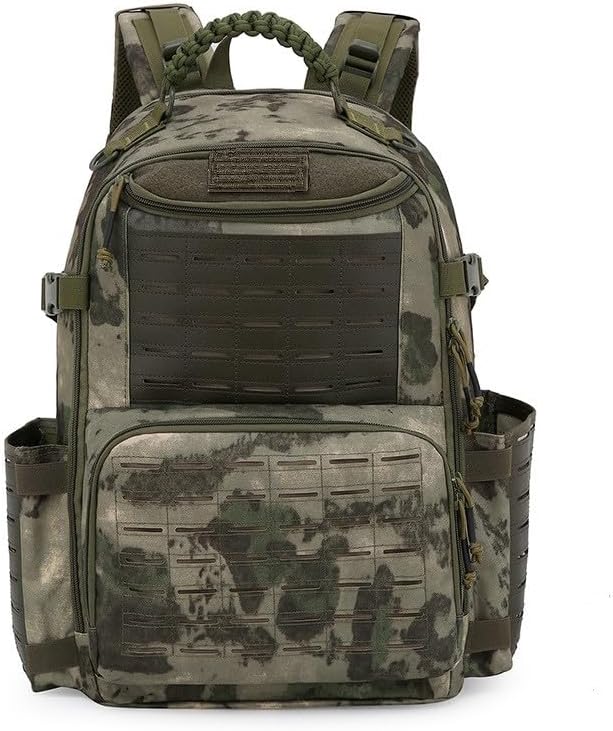 Tactical Backpack Military Molle Hiking 36-55L Travel Mountaineering Outdoor Waterproof Multifunctional Ruins Camouflage