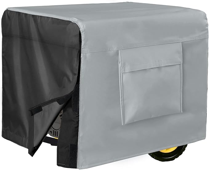 Porch Shield Waterproof Generator Cover - Heavy Duty Cover for Portable Generator 3000 to 5000 Watt (26L x 20 W x 20 H inches Black &amp Gray)