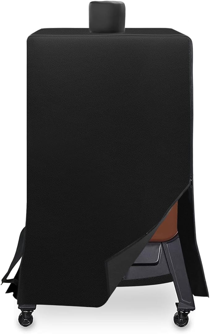 Vertical Smoker Cover For Pit Boss Pellet Smoker 4/5/7 SeriesPro Series 4 Grill Cover Compatible With PBV4PS1PBV5PW1PBV4PS2 PBV5P1735507304073752PB10739Weather-Resistant Zipper Design (Black)