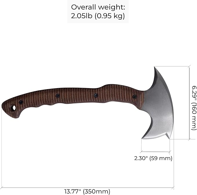 AncientSmithy Tomahawk Axe - Handmade Tactical Tomahawk Hatchet - Full Tang Combat Axe for Military Camping and Outdoor Activities (Hatchet with Leather Sheath)
