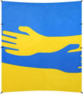 Ukraine Flag Elements Stable Beach Tent UPF50+ Easy Setup Large Sun Shelter with Sand Shovel for Backyard and Camping