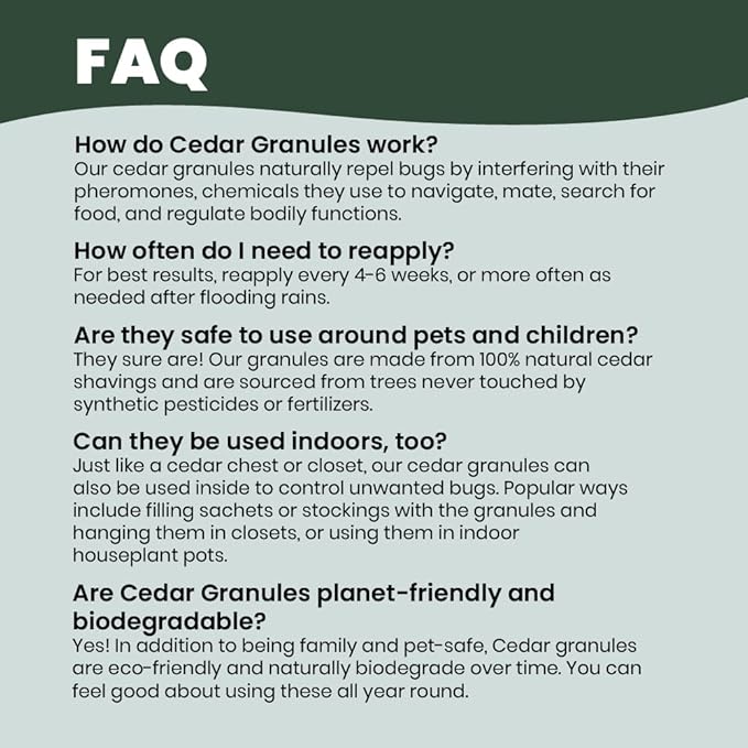 Cedarcide Lawn Home &amp Garden Cedar Granules | Repels Fleas Ticks Ants &amp Mosquitoes | Smells Great Easy to Use | Family &amp Pet Safe | 6 Bags (48 Lbs)