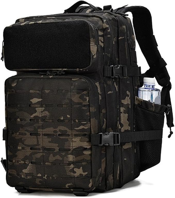 Military Tactical Backpack Army 3 Day Assault Pack Molle Bag Rucksack (Black CP)