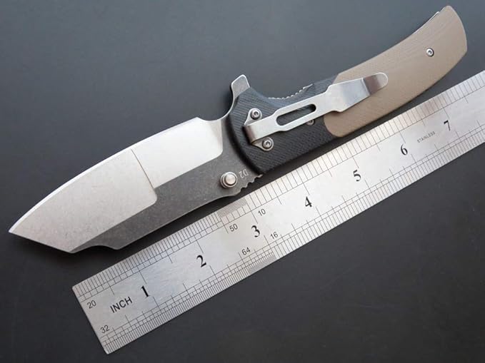 Eafengrow EF69 Pocket EDC Knife with ClipFlipper Folding Knife for Camping Survival and Outdoor Activities Liner Lock. (EF69-desert)