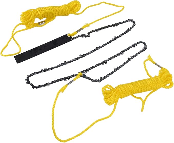 48 Inch Rope Saw 63 Teeth High Limb Rope Saw Hand Pulled Saw Chain Folding Pocket Chainsaw Limb Saw Hand Saws for Tree Trimming