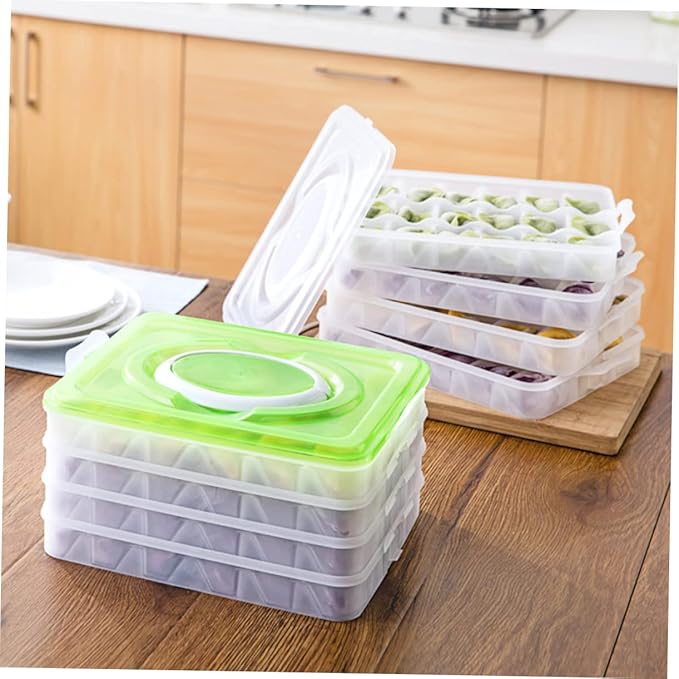 Ciieeo Portable Dumpling Storage Large 18-Compartment Freezer Organizer Stackable Container for Fridge Plastic for Meal Prep and Freezing Dumplings
