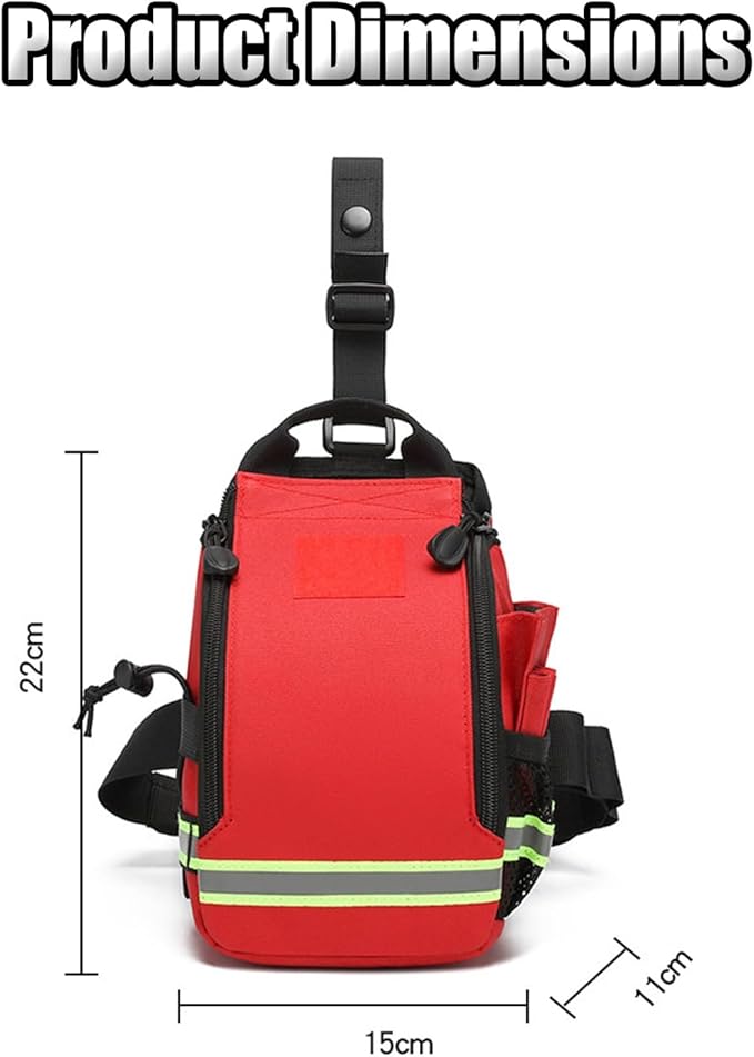 Tactical Drop Leg Waist Bag First Aid Kit Pack Medical Storage Red Travel Rescue Waist Bag for Tactical Airsoft Outdoor Sport Hunting