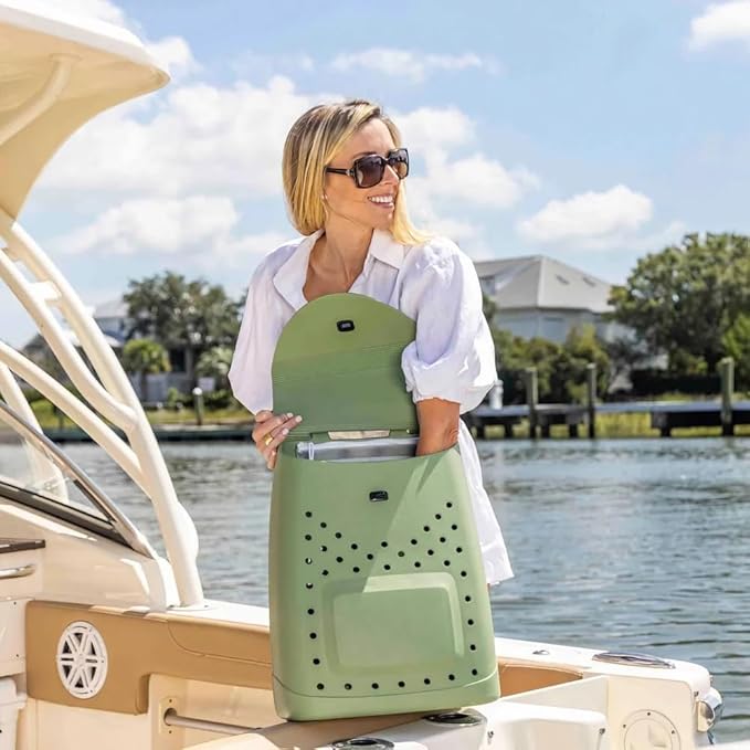 Woda Bag The Ultimate EVA Backpack | Washable Lightweight and Durable | Zipper Pocket Dry Bag For Beach Pool &amp Boat (Palmetto Green Original Woda Bag)