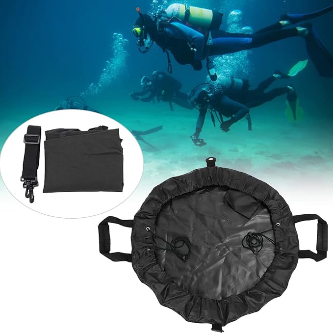 Oxford Cloth Wetsuit Changing Mat | Sturdy Surfing/Beach Pad with Shoulder Strap | Multi - Functional Dry Bag for Swimming/Outdoor Activities | Includes Storage Pocket (Black)