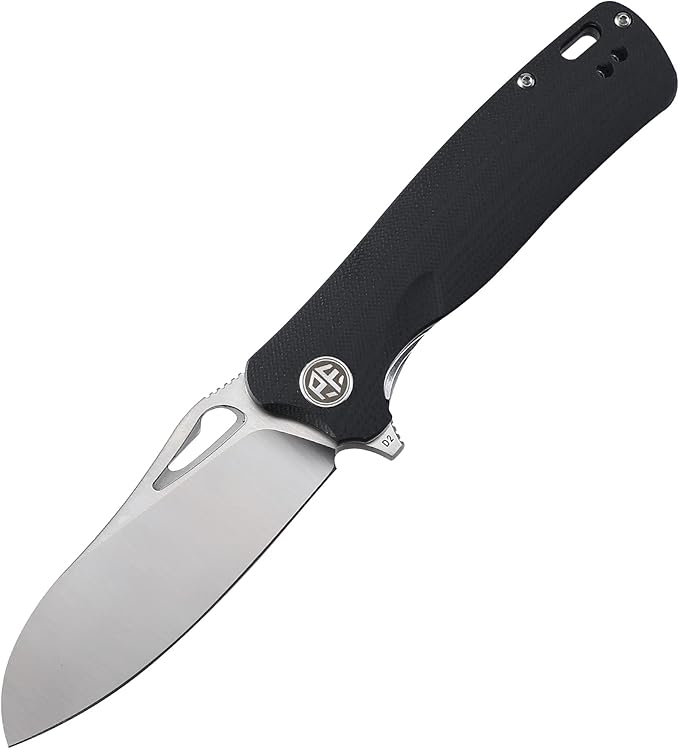 Petrified fish PF868 Bunta3.35 D2 Satin Blade146g G10 Handle Flipper Folding knife (Black G10 Satin)
