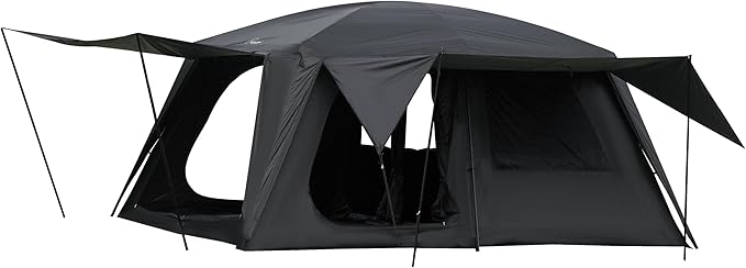 Vidalido 8-10 Person Camping Tent with 3 Door 2 Room Large Family Cabin Tents Double Layer Waterproof Portable Glamping Tent Big Tents for Outdoor Picnic Camping Hiking and Family Gathering