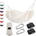 Gold Armour Brazilian Style Hammock with Tree Straps for Hanging Portable Single Double Hammock for Camping Outdoor Indoor Patio Backyard (Beige White)