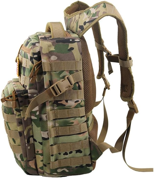 Outdoor Sports Pack Hiking Bag Rucksack Knapsack Combat Camouflage Tactical Backpack- Green