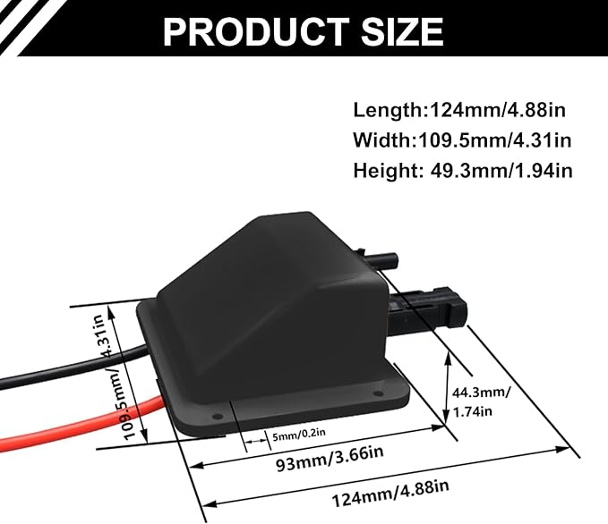 Solar Cable Entry Gland with 10AWG 3.28Ft Solar Extension Cable UV Resistance Waterproof Solar Junction Box for RV Boat Campe Van(Black)