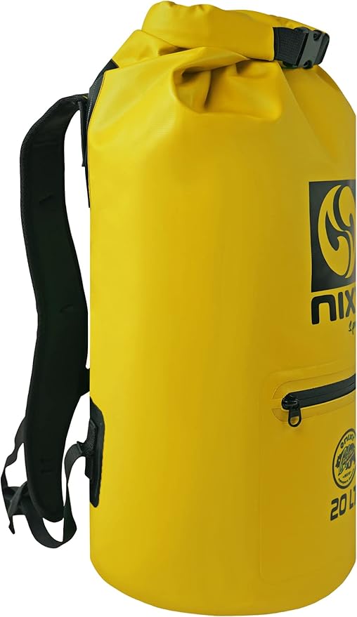 NIXY Premium 20L/30L Dry Backpack Accessory - Spacious Waterproof Storage Solution for All Your Outdoor Adventures Paddleboarding Kayaking Camping &amp More (Yellow 20L)